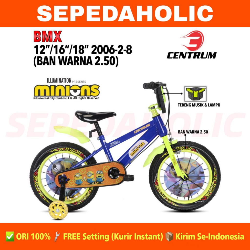 Sepeda Anak Laki BMX CENTRUM 2006 2 8 Ban Warna 2.50 12 16 18 Inch