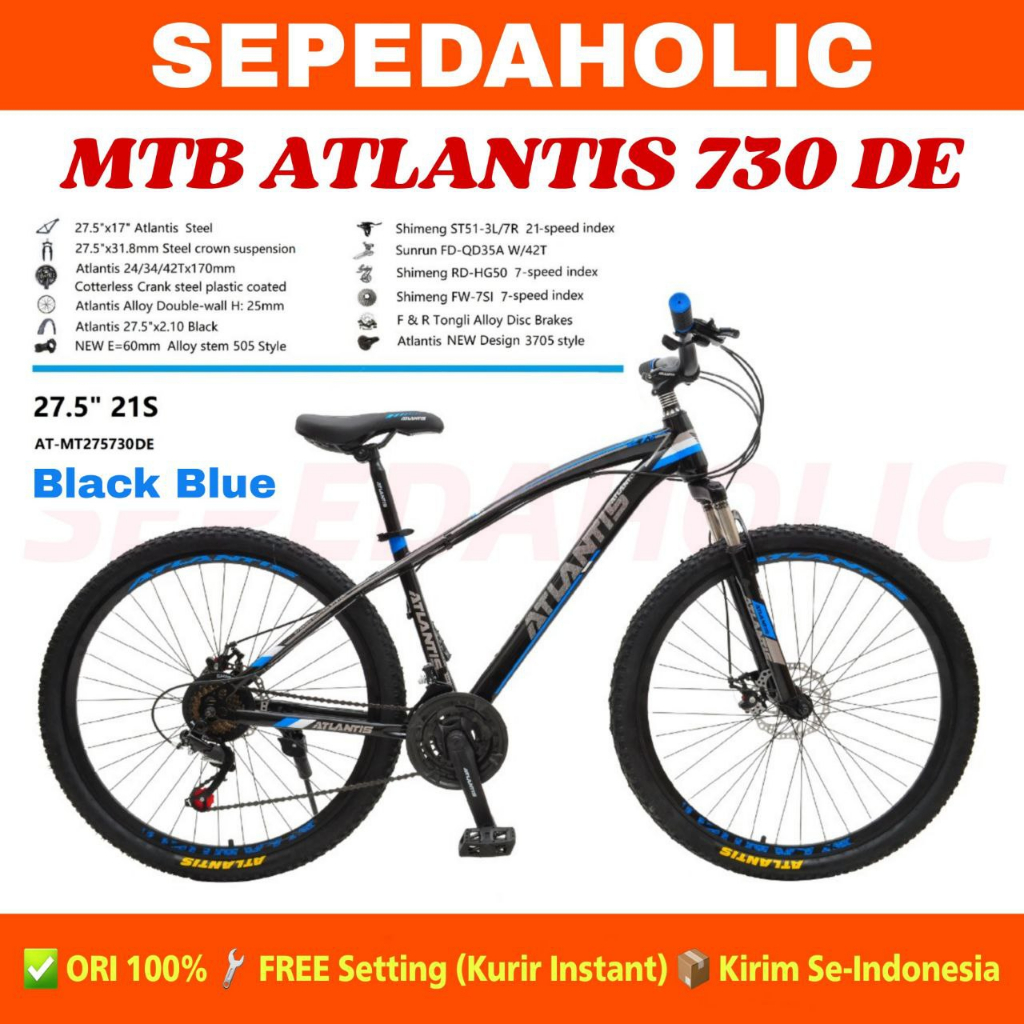 Sepeda Gunung MTB ATLANTIS DISCBRAKE / PHOENIX 2708 AL / VELION 14 / BNB RAZOR / FOSTER 5577 / FASTR