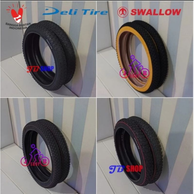 BAN LUAR SEPEDA 16 X 1.75 175 SWALLOW DELI TIRE 16X175 16X1.75