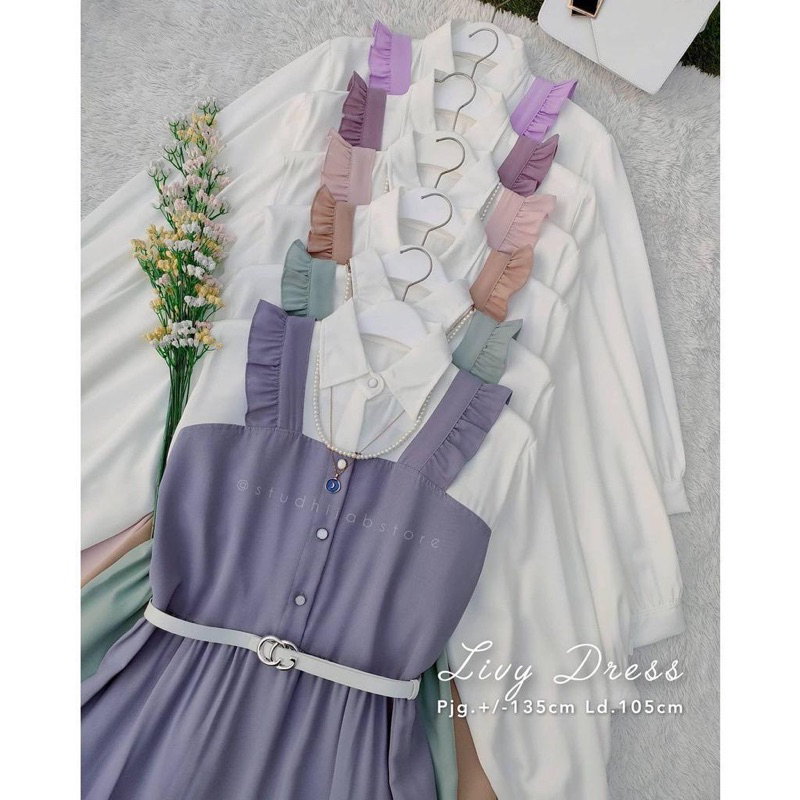 LIVY DRESS CRINKLE GAMIS KEKINIAN FREE BELT /LIVY DRESS GAMIS REMAJA