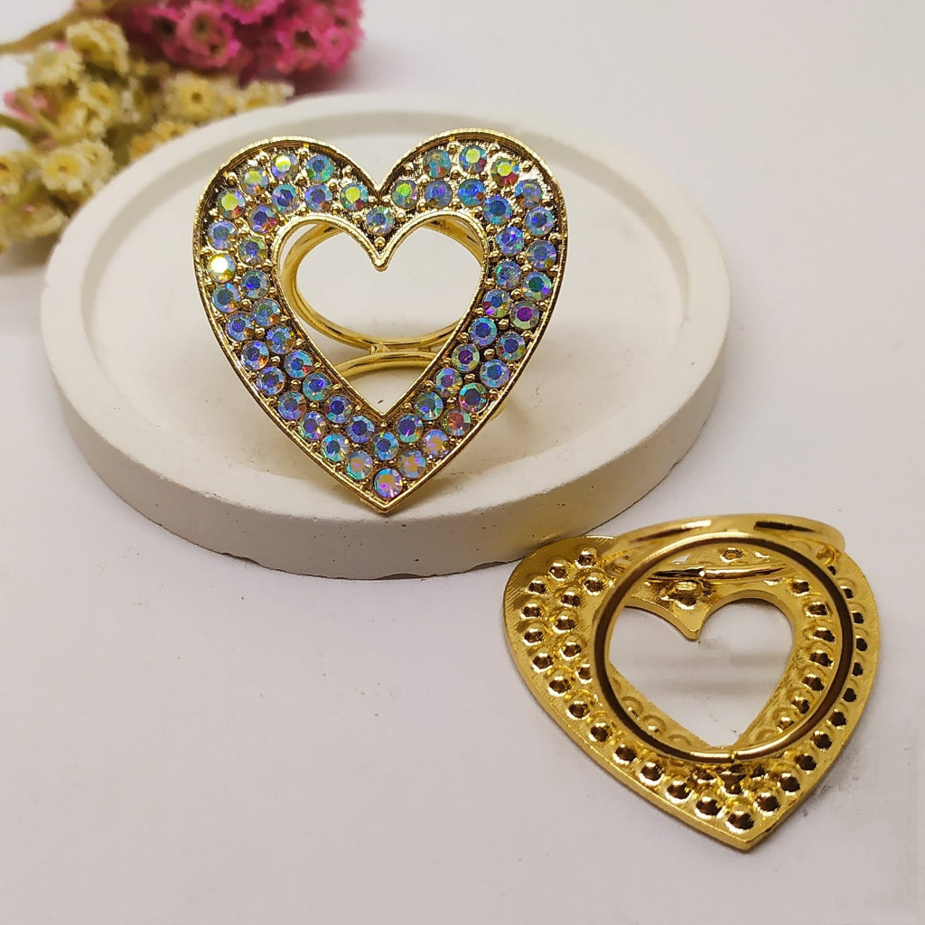 Termurah RING hijab /bros hijab/kolong jilbab/aksesoris hijab-Ring Love Gold