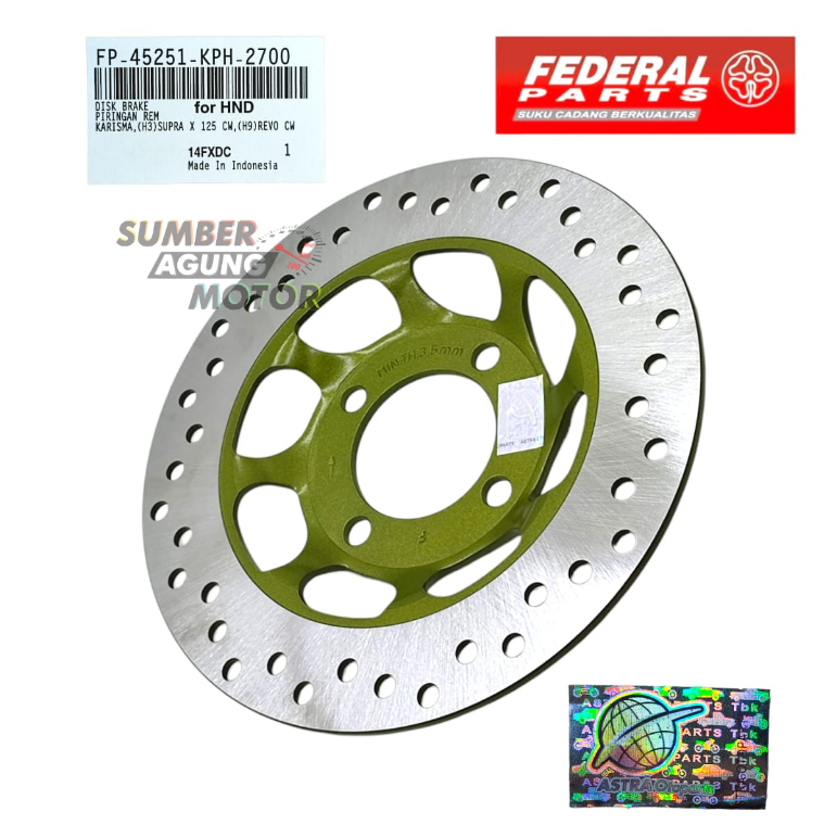 PIRINGAN REM CAKRAM DEPAN KARISMA SUPRA X 125 CW REVO 100 ORI FEDERAL