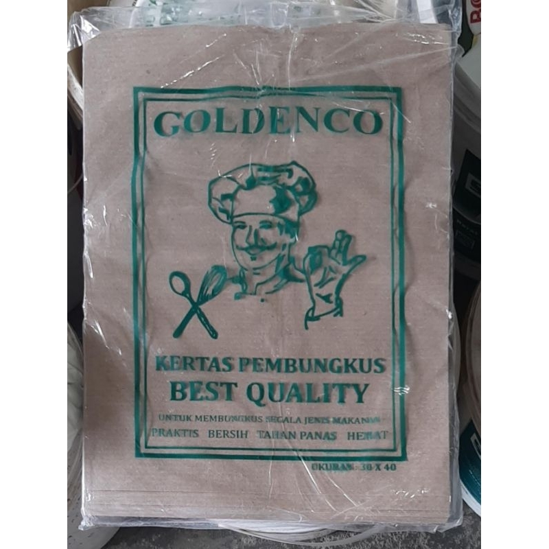 Kertas Nasi Coklat Goldenco (Food Wrapper) / Pembungkus Makanan Tahan Minyak
