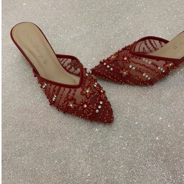 JASMIN MAROON WEDDING SHOES SEPATU NIKAH