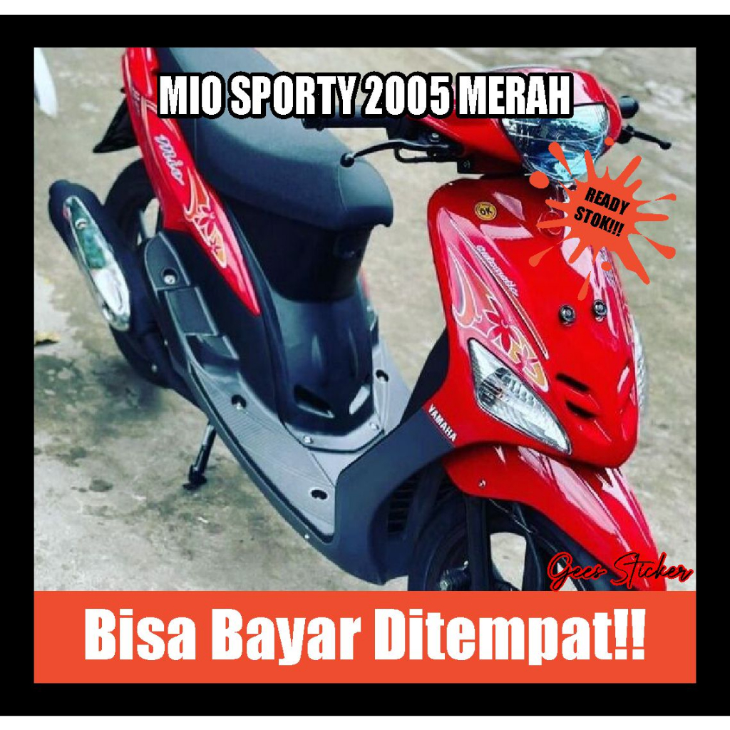 striping mio sporty bunga 2005 merah