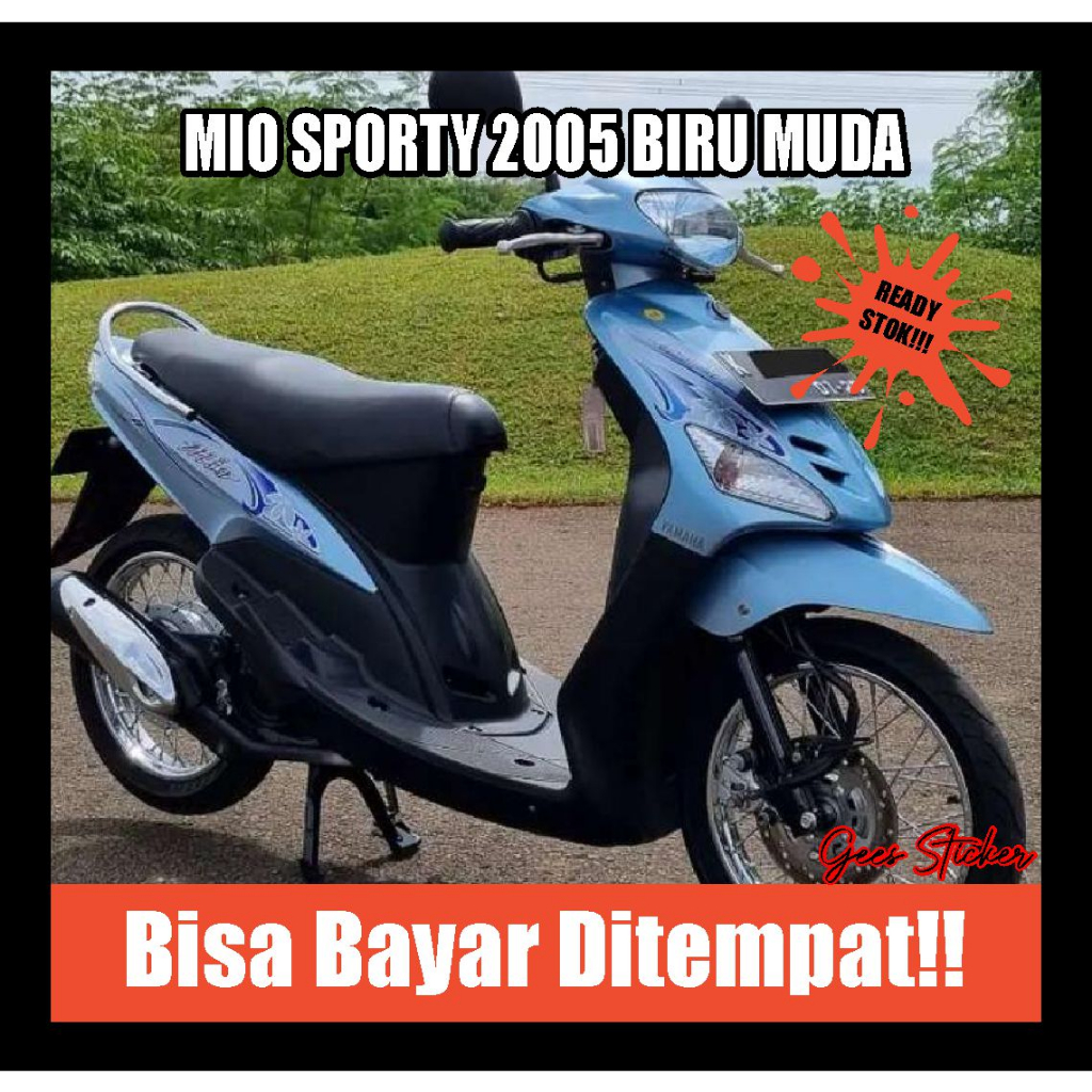 striping mio sporty bunga 2005 biru muda