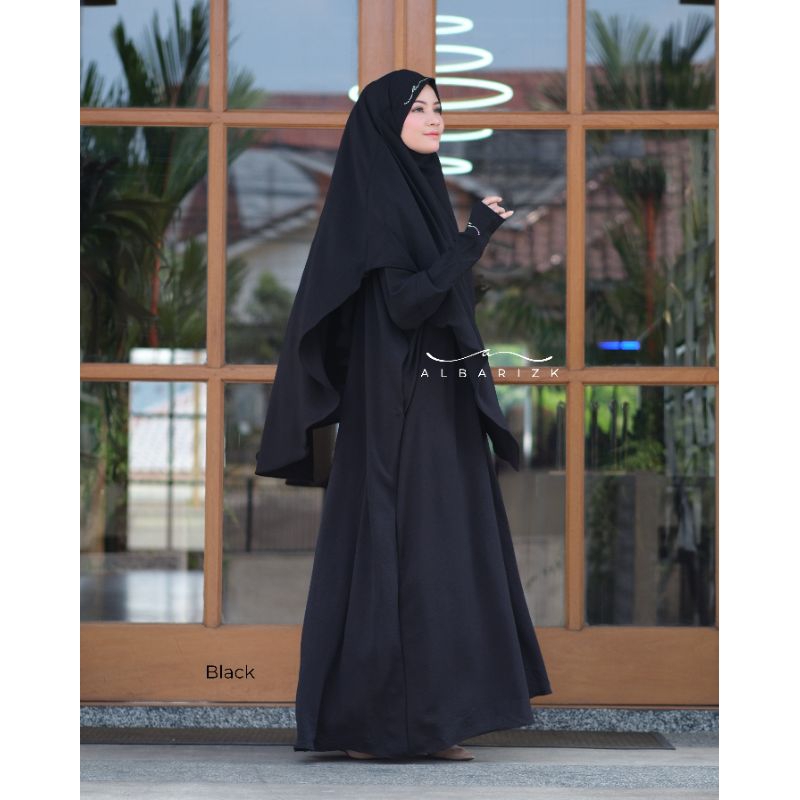 MINATA SET FRENCH KHIMAR BY ALBARIZK (ABAYA SET CRINKLE)