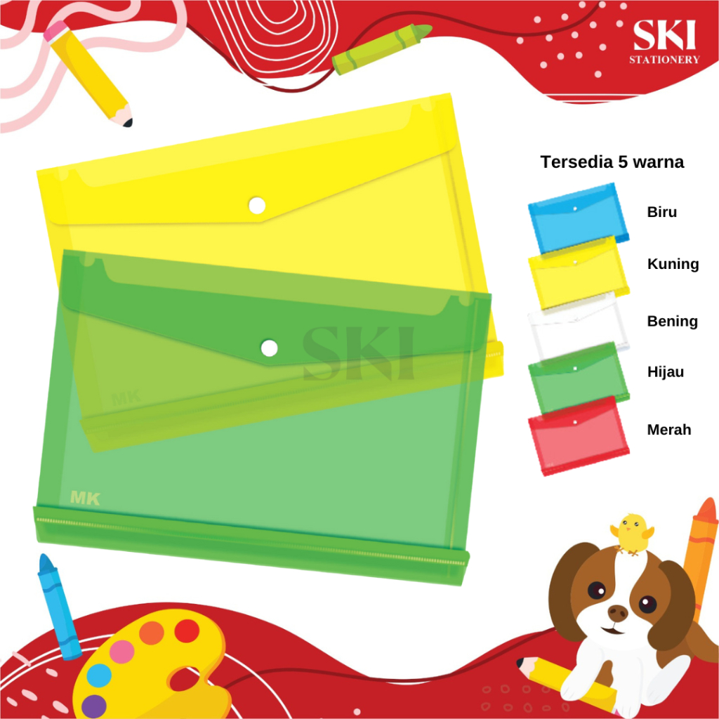 

(12 PCS) Map Kancing Polos / Map Plastik Folio Media Kita