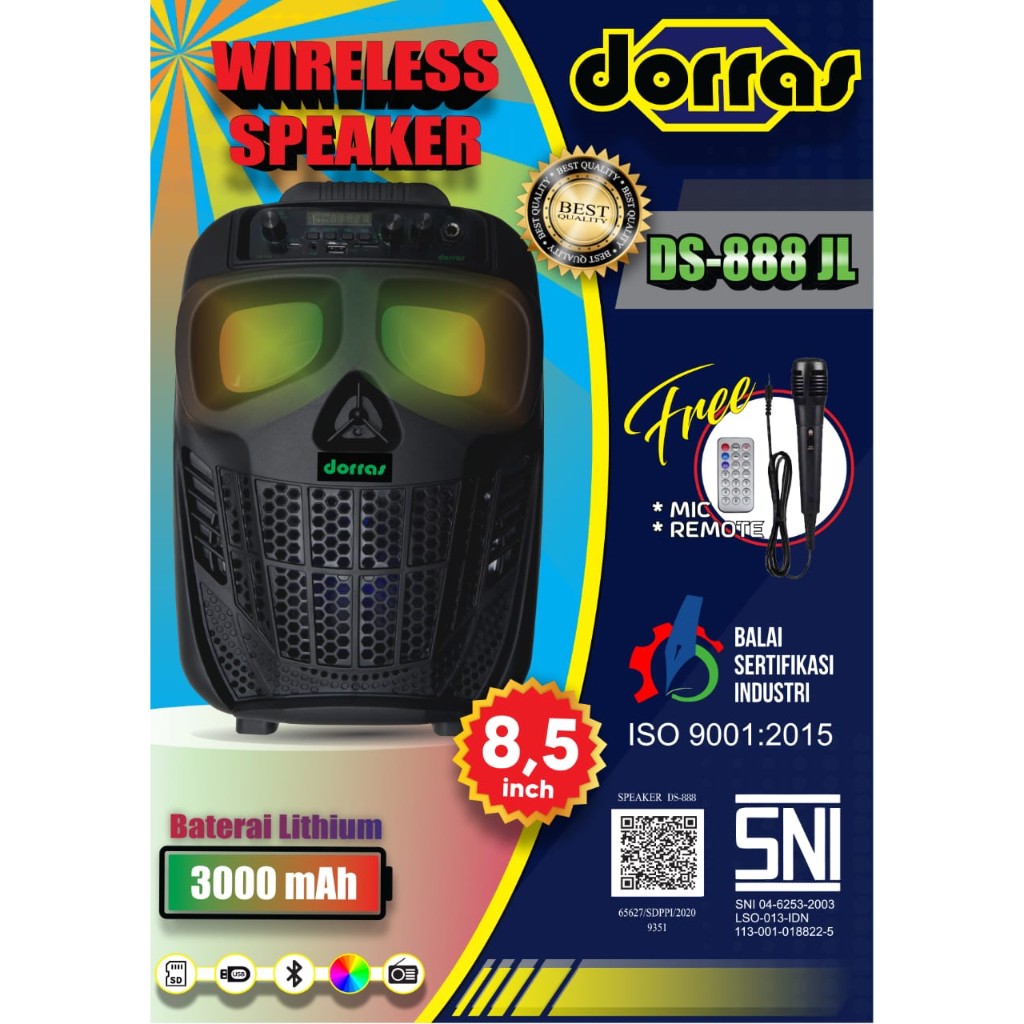 Speaker Dorras Portable Wireless DS 888JL