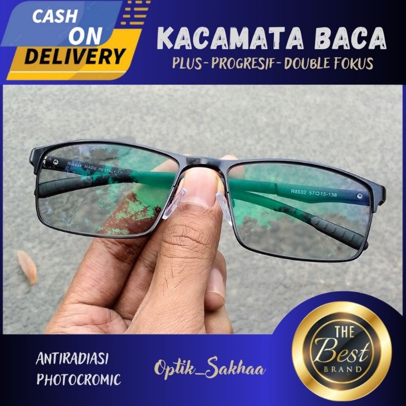 (TERMURAH)RB 8502 FRAME KACAMATA PRIA/Kacamata Baca Lensa Progresif 2 in 1 Bisa Jalan Dan Baca Di Pa