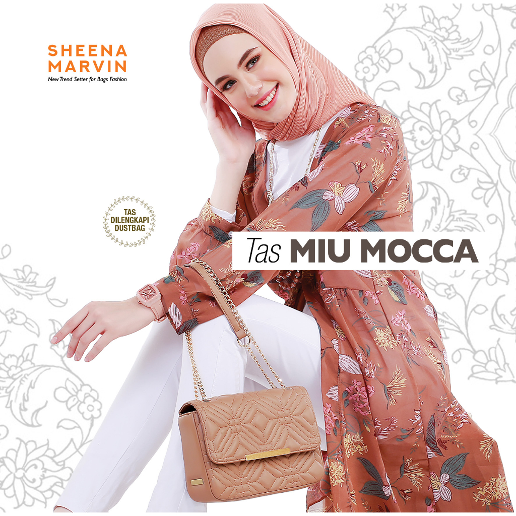 TAS SELEMPANG WANITA IMPORT SHEENA MARVIN MIU MOCCA PROMO MURAH