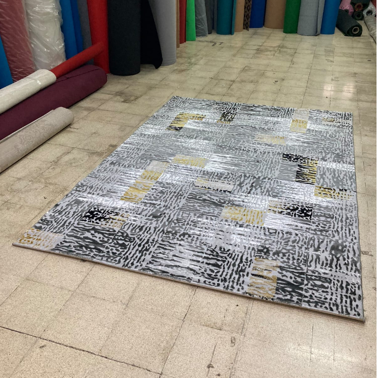 Permadani Import Turki Karpet Turki Minimalis Grey Combi gold 200x290 cm