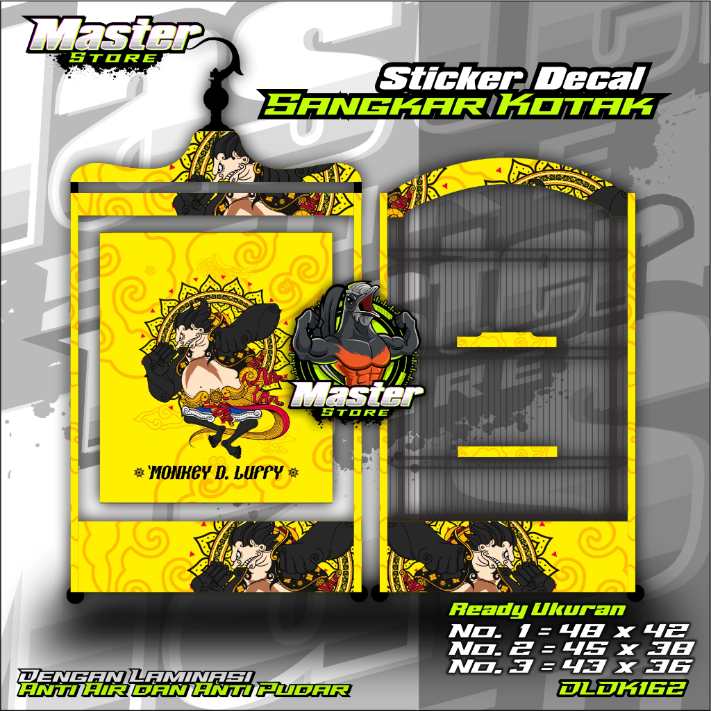 Stiker Decal Sangkar Kotak ONE PIECE LUFFY GEAR 4 WAYANG High Quality Bisa Request - MASTER