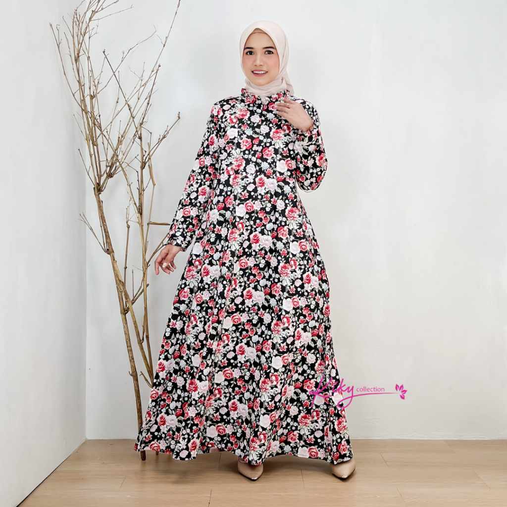 Gamis Katun Jepang Model Cantik Fashion Muslim Terbaik Model Basic Ukuran S Ld 90cm