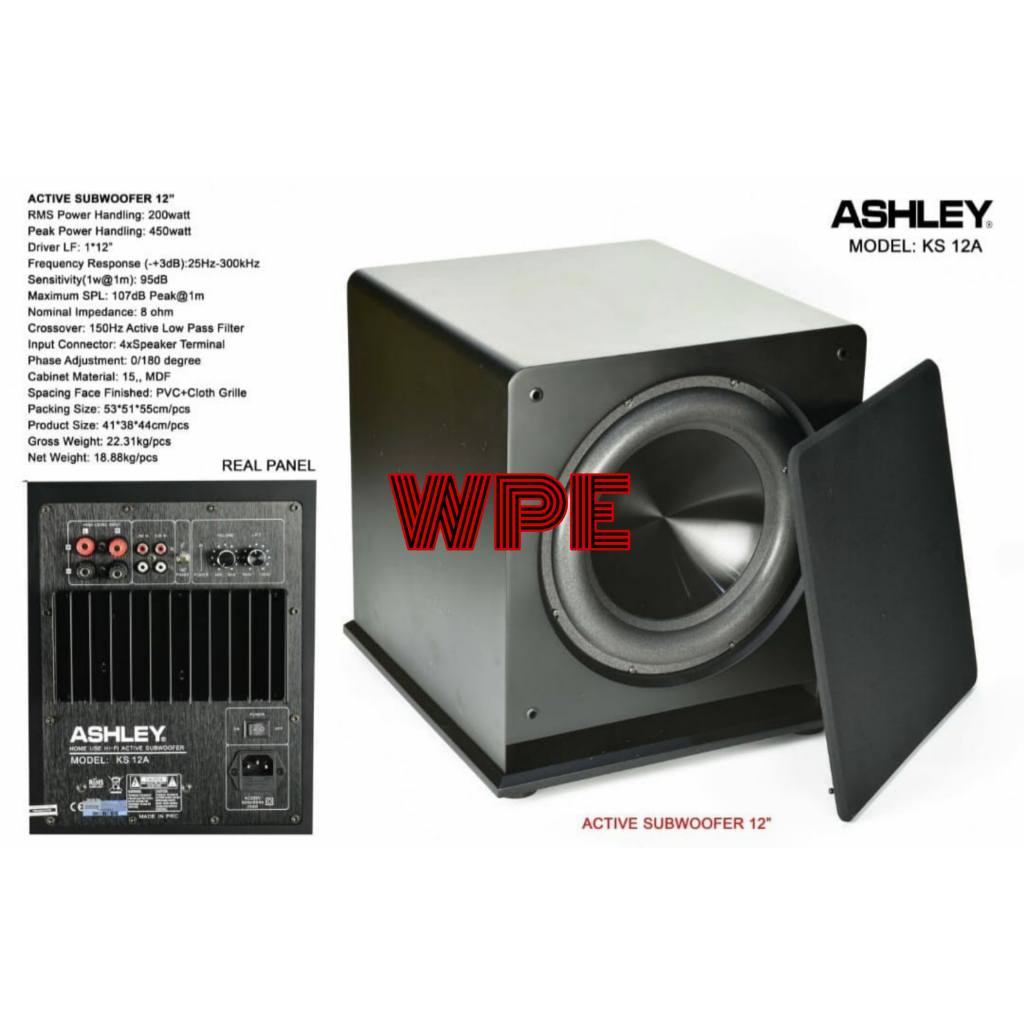 speaker subwoofer aktif ashley ks12a ks 12a original 12inch