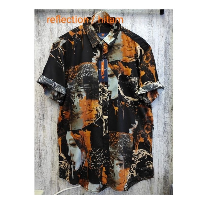 KEMEJA LENGAN PENDEK RAYON MOTIF PRINT AUTHENTIC BRAND ILEFEN TUELEF