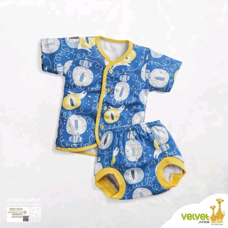 Velvet junior 3 setel S/M/L/LB/XL/XXL setelan oblong panjang celana panjang-Vibrant Forest