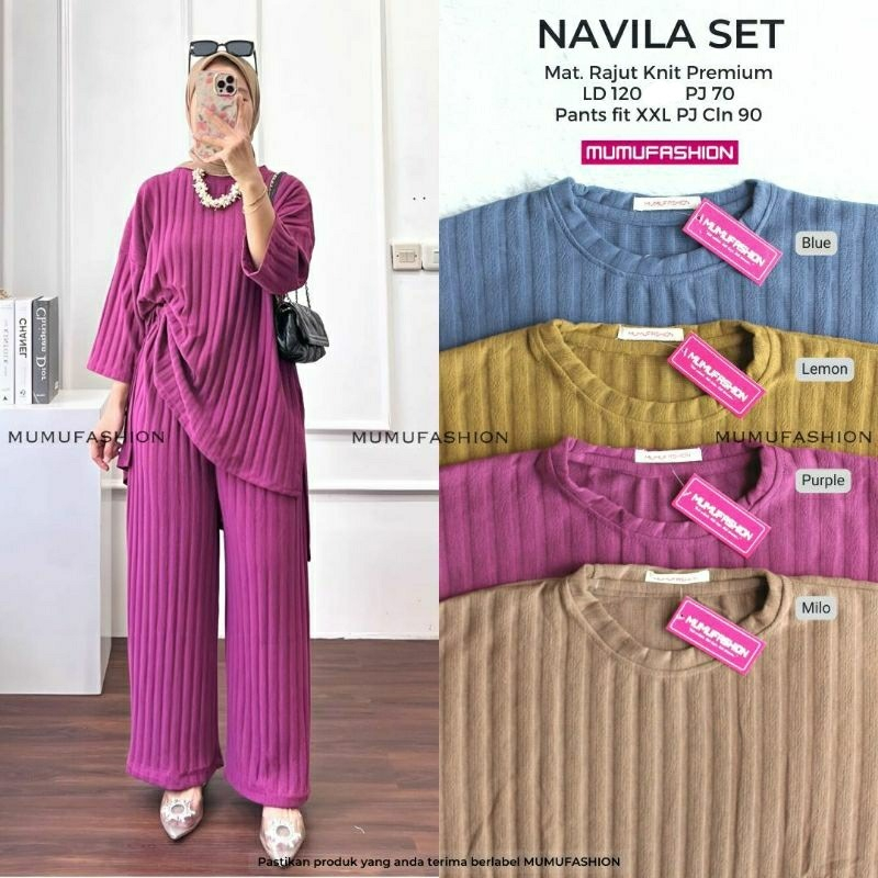 NAVILA SET SETELAN SALUR JUMBO | Wanita Muslimah Kekinian Best Seller