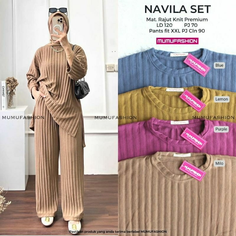 NAVILA SET SETELAN SALUR JUMBO | Wanita Muslimah Kekinian Best Seller