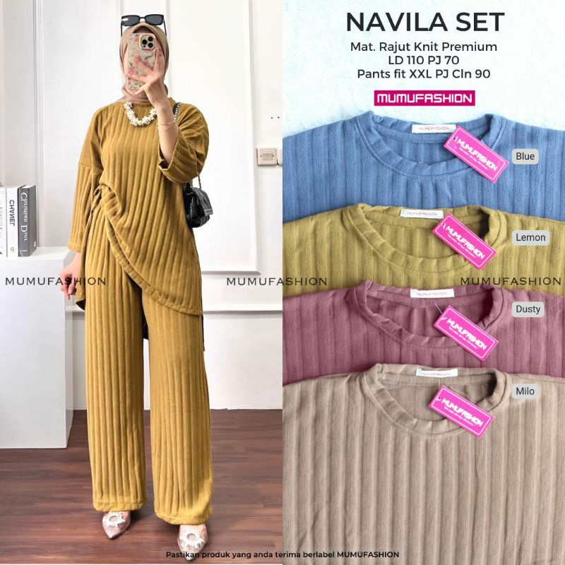 NAVILA SET SETELAN SALUR JUMBO | Wanita Muslimah Kekinian Best Seller