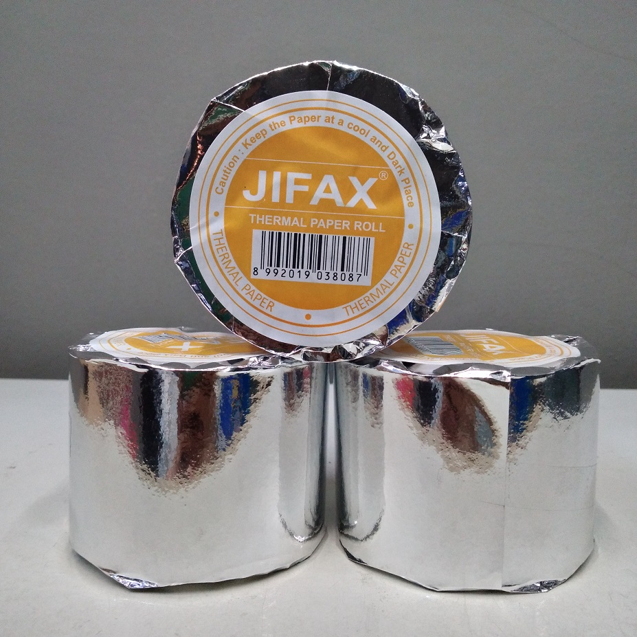 

Jifax Kuning 57x80mm core 1/2 inch Kertas Thermal 1 dus isi 75 roll