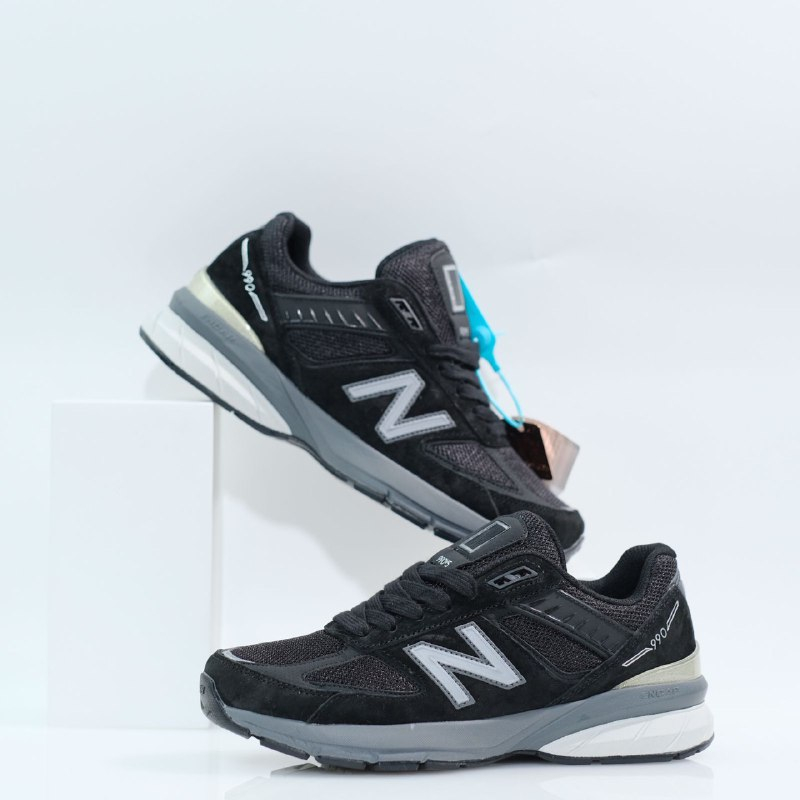 Sepatu New Balance 990v5 Made In USA Black White/Sneakers Pria Nb Black