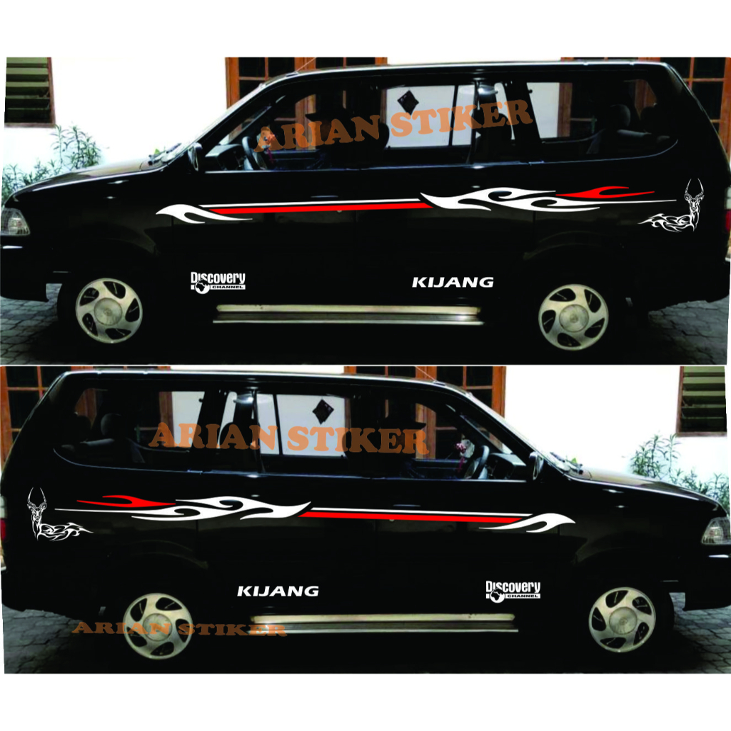 Stiker Cutting Mobil Kijang Stiker Tribal Logo Kijang Variasi Bodi Samping Stiker Untuk Kijang Kapsu
