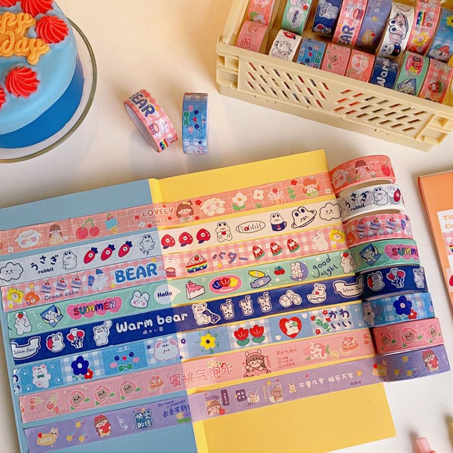 

[Selcyshine] Washi Tape Deco Washi Tape Masking Tape Solasi Solatip Motif Cute Lucu Teddy Bear Solatip Kertas Aesthetic Washi Tape Lucu-Washi Tape Journal- Washi Tape Packing Photocard- Washi Tape Karakter Lucu Journal Decor- Jurnal, Diary, Catatan, Scra