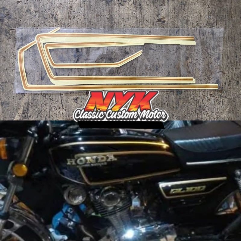 

[[ALL GL100]] STRIPING STICKER LOGO GL100 GOLD TERBAIK ALL WARNA MOTOR