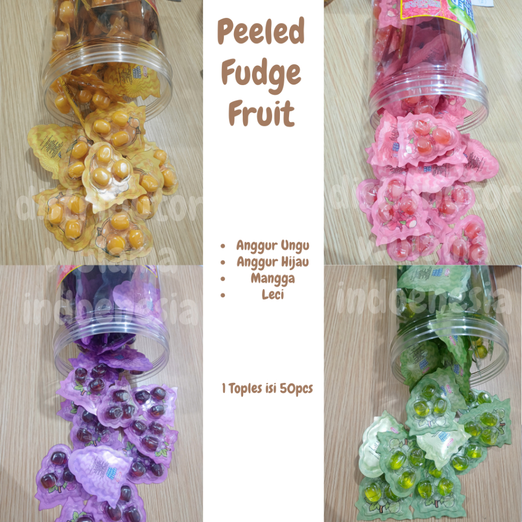 ECERAN Permen Lunak Peeled Fudge Fruit Jeli Aneka Rasa per 10PCS