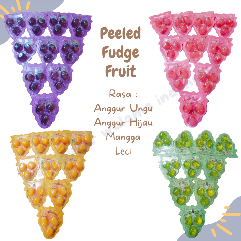 ECERAN Permen Lunak Peeled Fudge Fruit Jeli Aneka Rasa per 10PCS