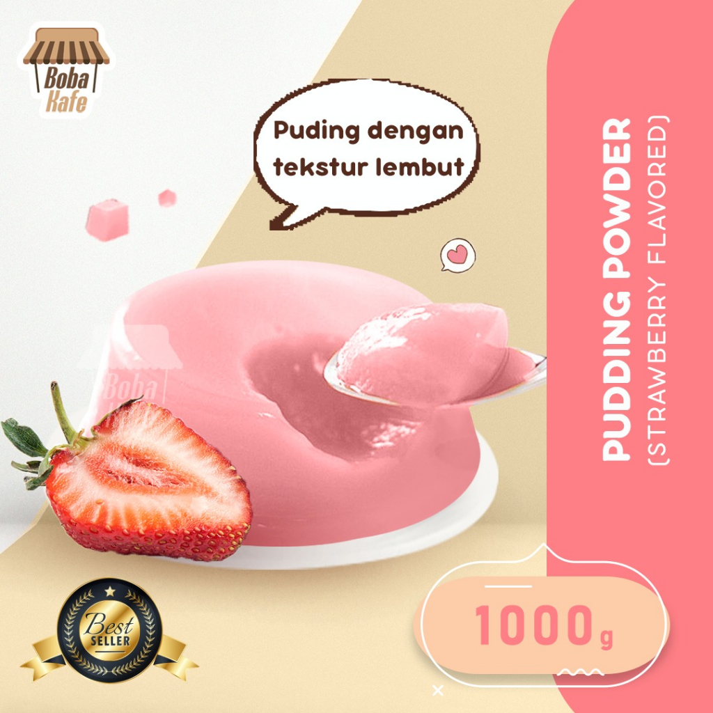 

SILKY STRAWBERRY PUDDING POWDER @1KG / SERBUK PUDDING RASA STROBERI
