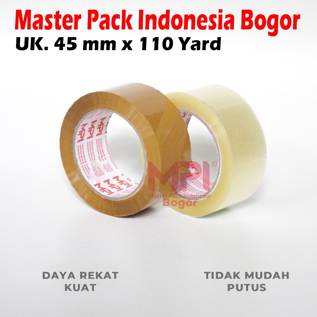 

Lakban Coklat - Lakban Bening 45 mm x 110 yard / Lakban Untuk Packing - Master Pack Indonesia
