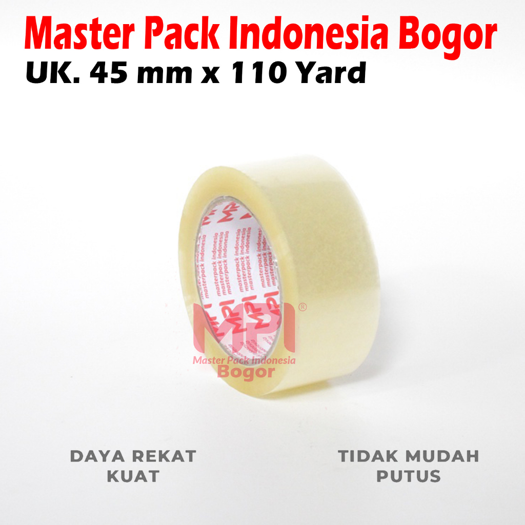 

Lakban Bening 45 mm x 110 yard / Lakban Untuk Packing - Master Pack Indonesia