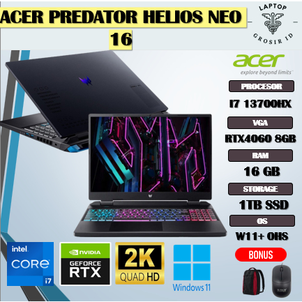 ACER PREDATOR HELIOS NEO 16 I7 13700HX RTX4060 8GB/ 16GB 1TB 16.0WQXGA 165HZ SRGB100