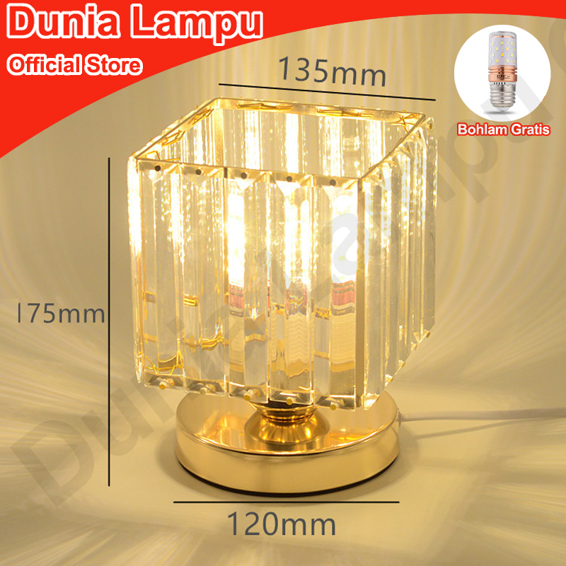 Dunia Lampu Lampu Kristal Plafon Rumah Lampu Ceiling Kristal Kotak Modern Crystal Round Ceiling Lamp