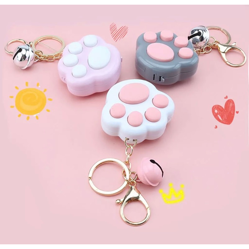 Mainan Fidget Musik Mini Anak-anak Fidget Toy Lovely Portable Funny Cat Paw Push Fidget Game Keychai