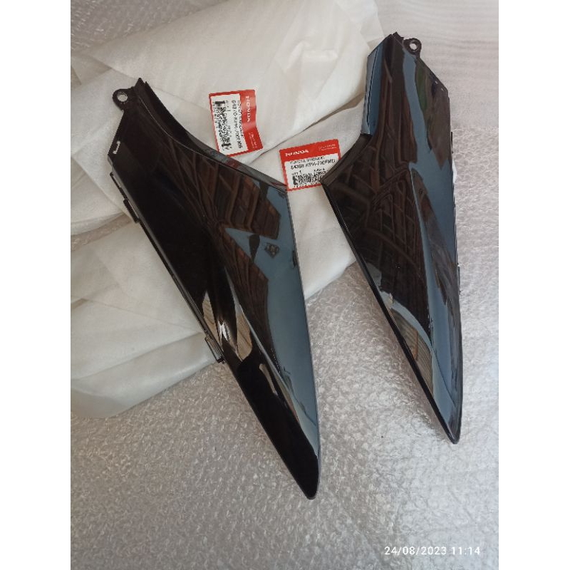 COVER SIDE BODI BODY SAMPING R+L HONDA SUPRA X125 X 125 BATMAN ORI AHM TUTUP COVER ACCU AKI HITAM KA