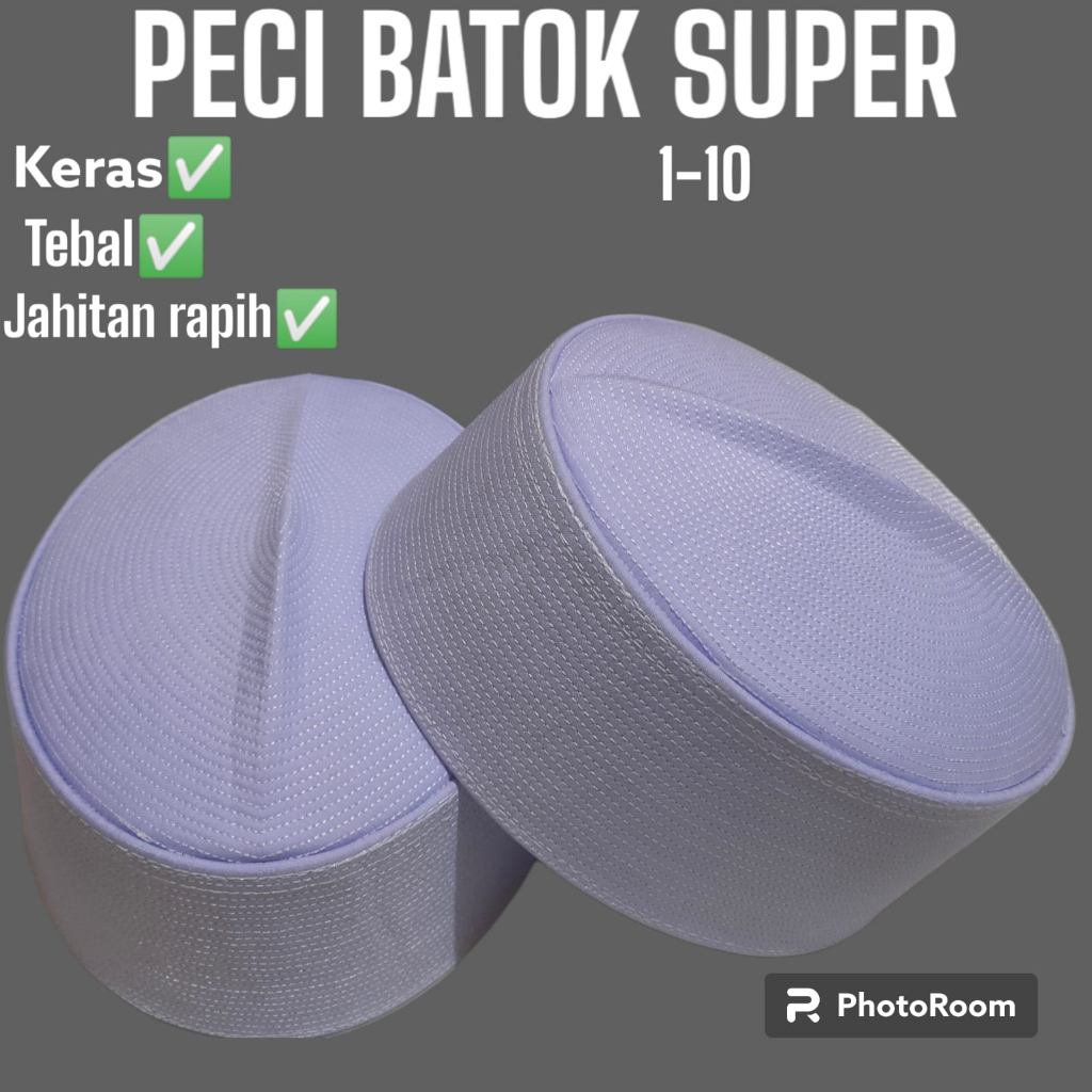 Peci Batok Putih Keras Peci Habib Bahar Songkok Putih Polos Peci Santri