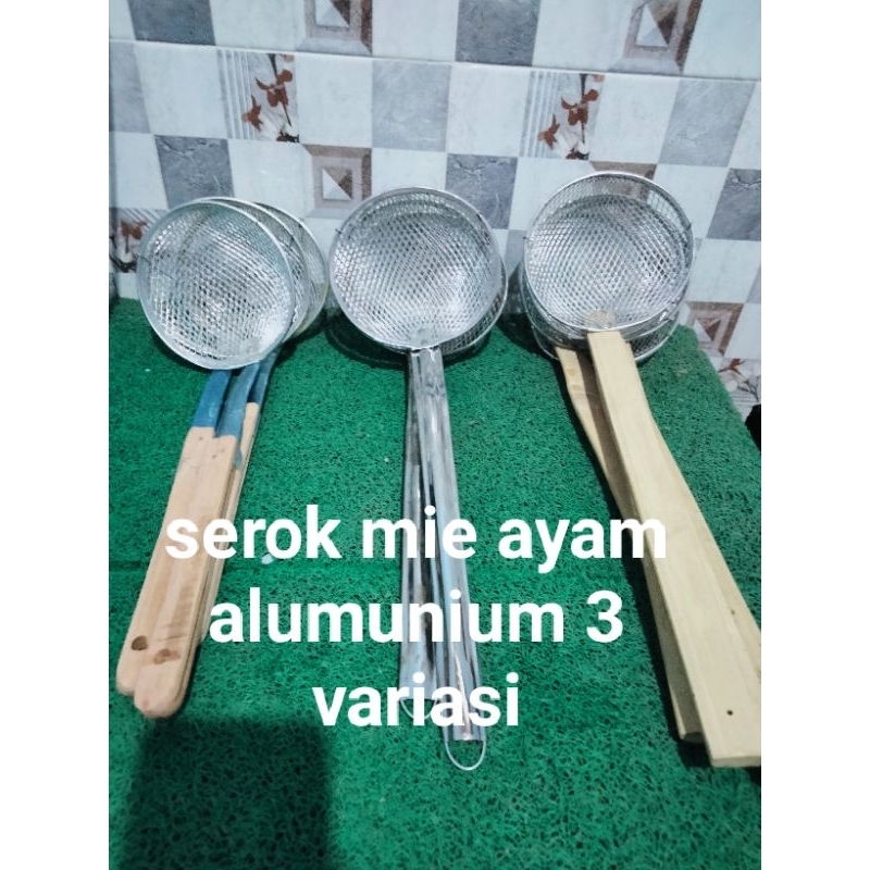serok saringan mie ayam bakso pangsit alumunium anti karat 3variasi