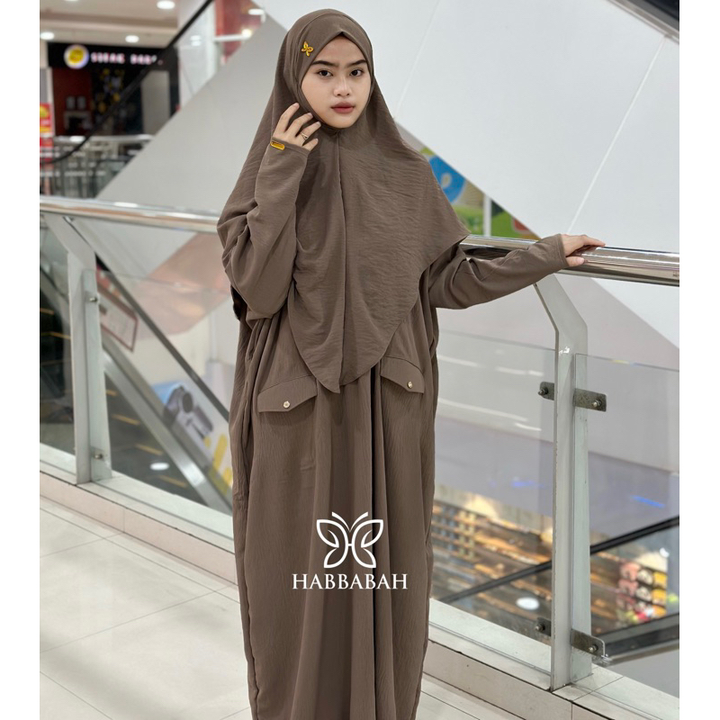 Abaya Kaftan Set Khimar Dress Gamis Wanita Ceinkle Airflow ABAYA ZAFIRA