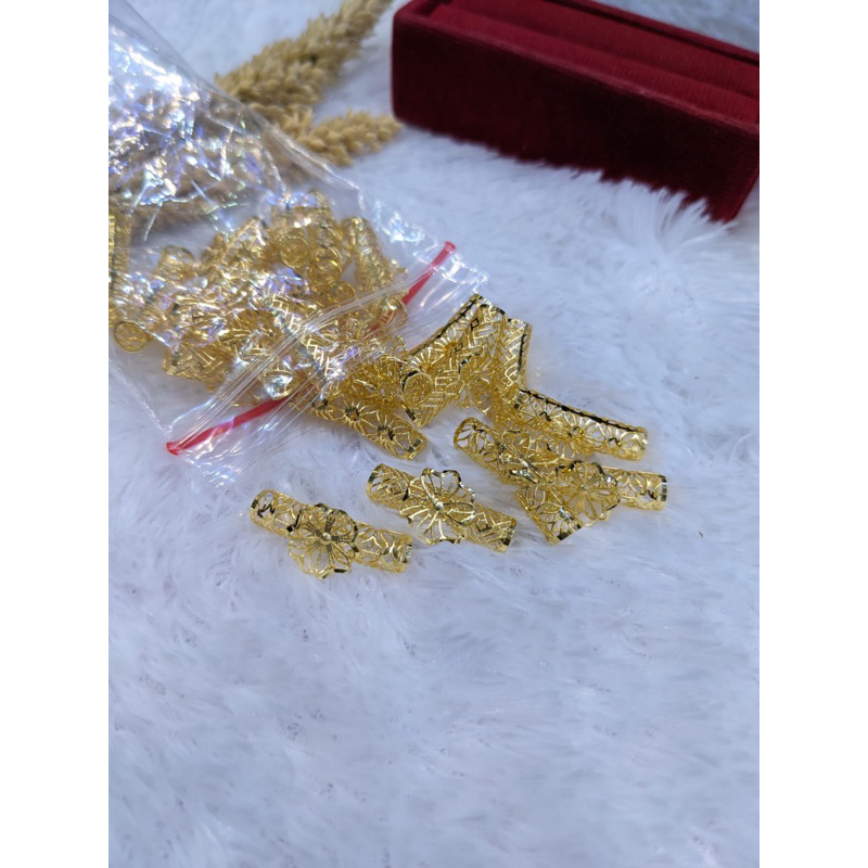 Gelang Tali Emas Plat Bunga 16K