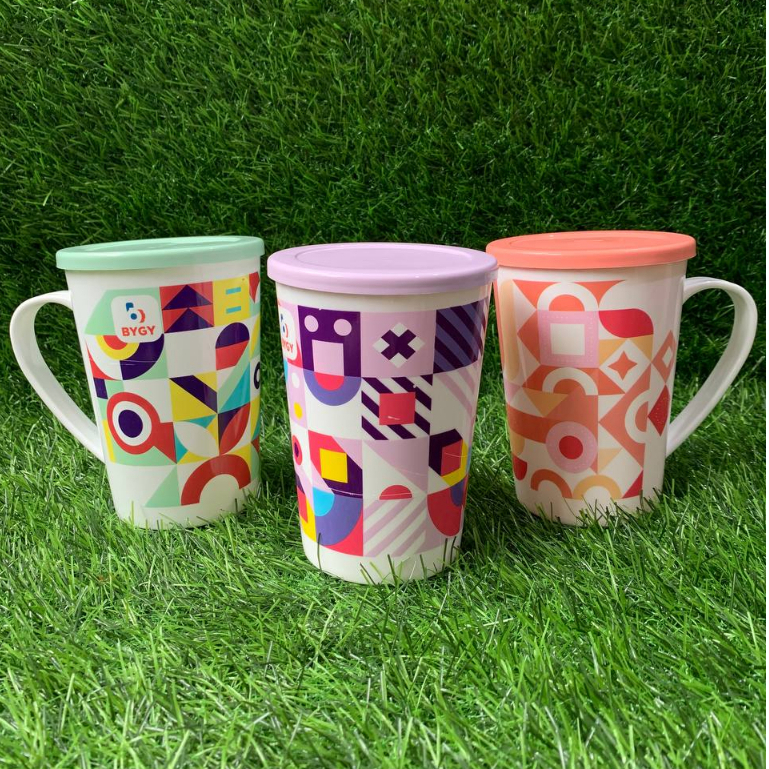 Cangkir Mug Gelas Minum Tutup Plastik Anti Tumpah Bygy