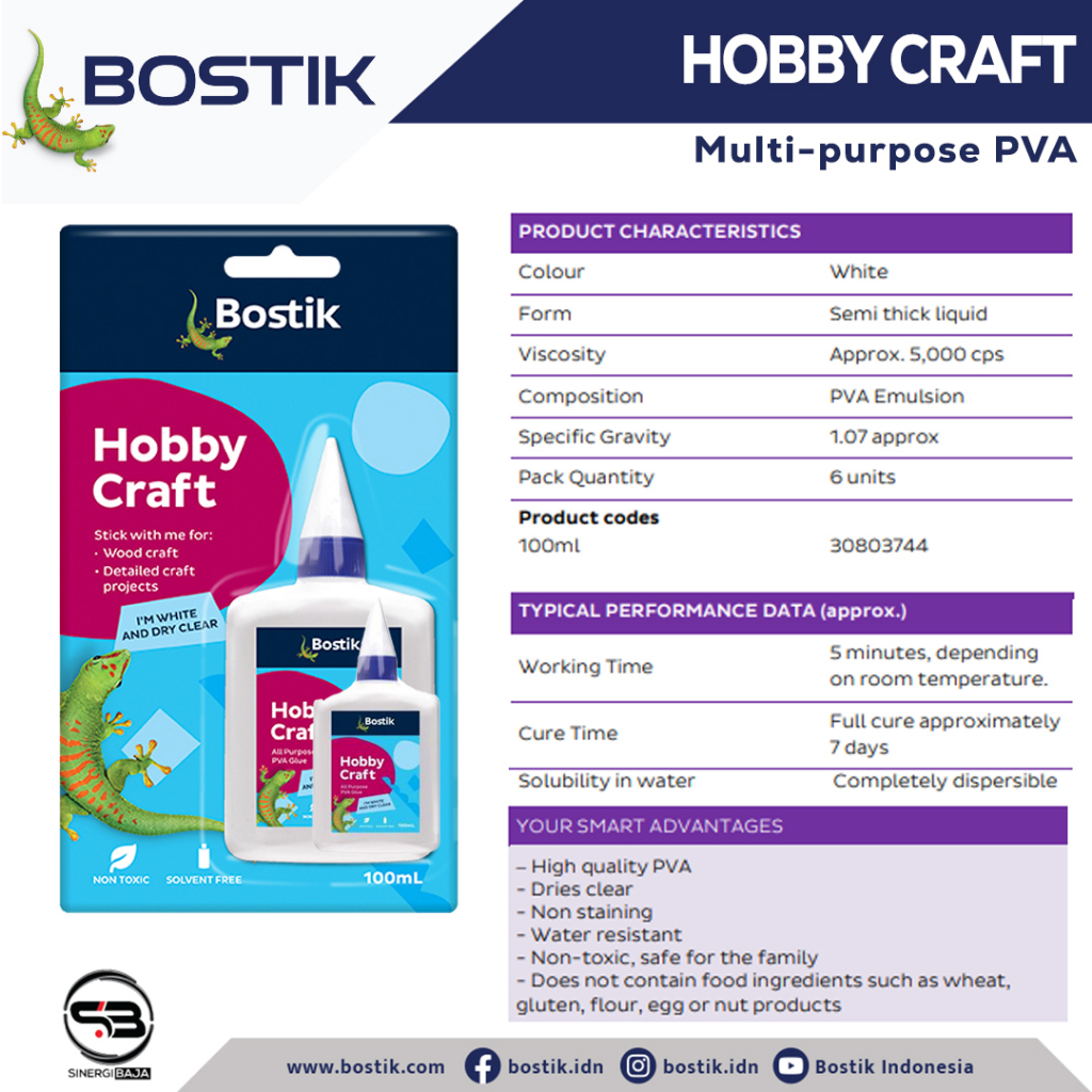 

HOBBY CRAFT BOSTIK AUSTRALIA LEM PEREKAT SERBAGUNA