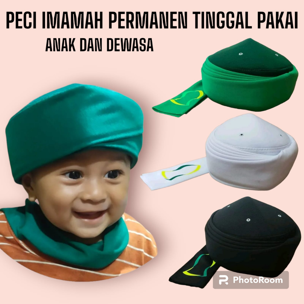 Peci Imamah Permanen Imamah Permanen Sorban Putih Sorban Imamah Permanen Dewasa Imamah Permanen Anak