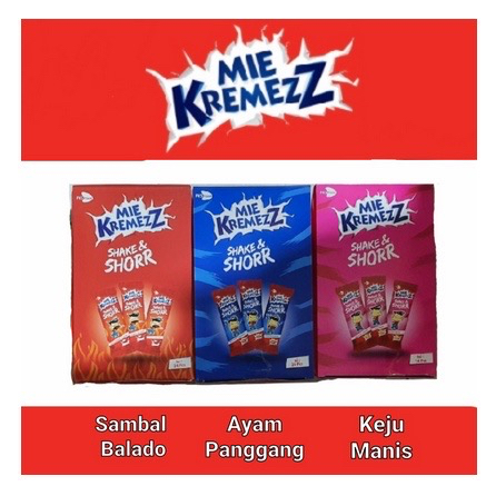 

Mie Kremezz Snack Noodle Shake & Shorr 16g - 20pcs