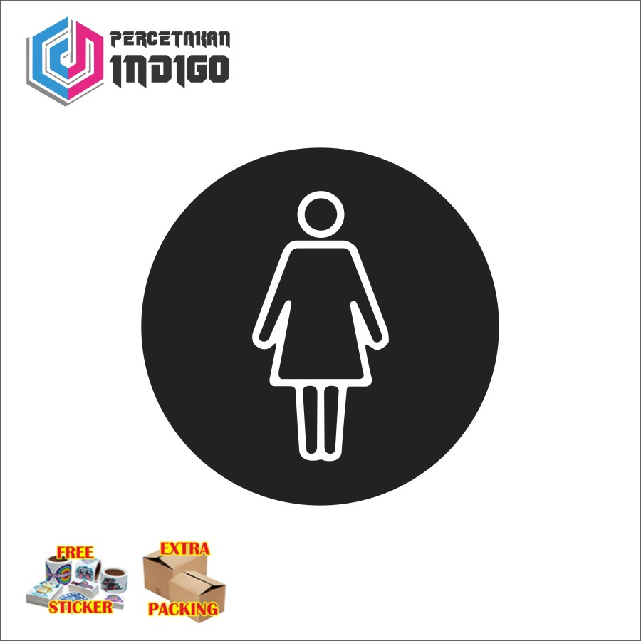 papan akrilik acrylic bulat toilet wanita type b