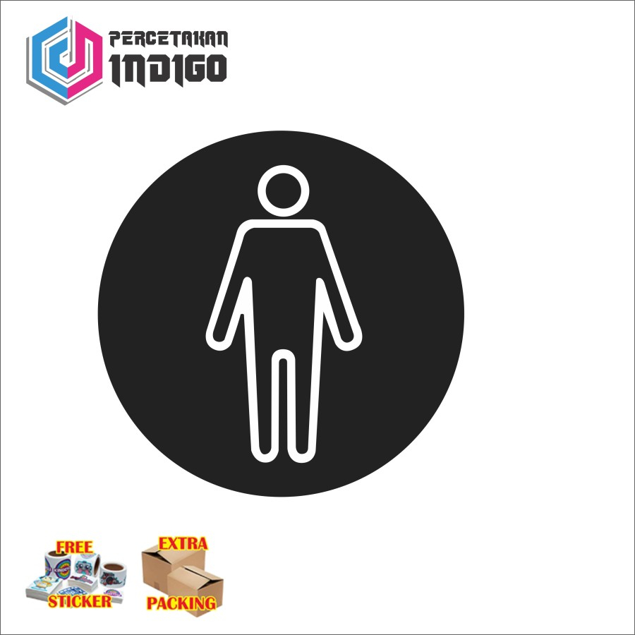 papan akrilik acrylic bulat toilet pria type b