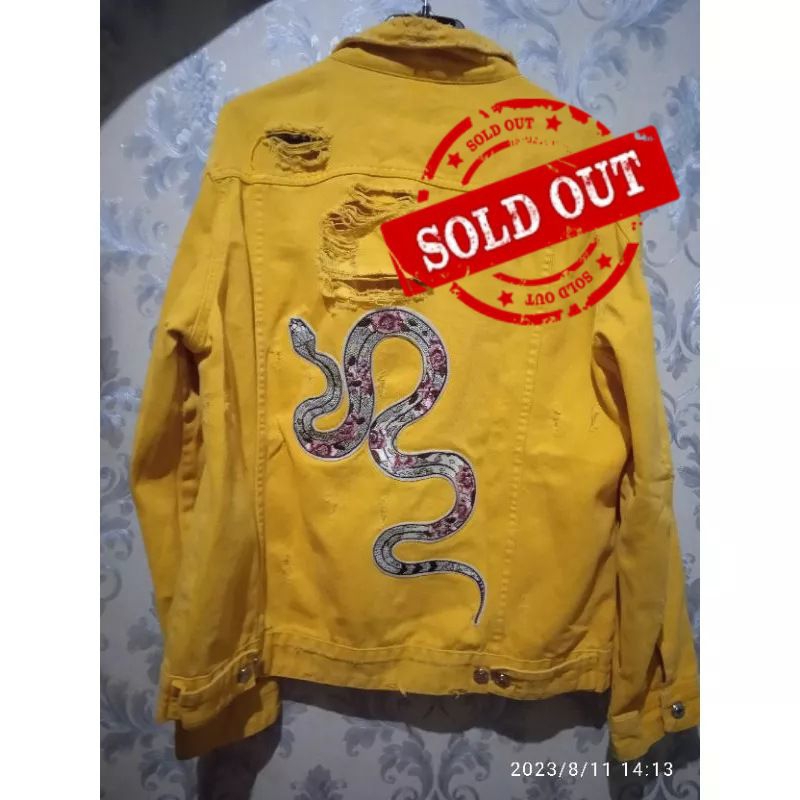 Jacket Denim Zara tripped Size L (second) Original 100%