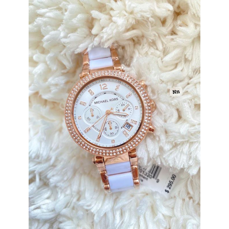 jam MK5774 Parker Chronograph White Dial Gold-tone Bracelet Watch